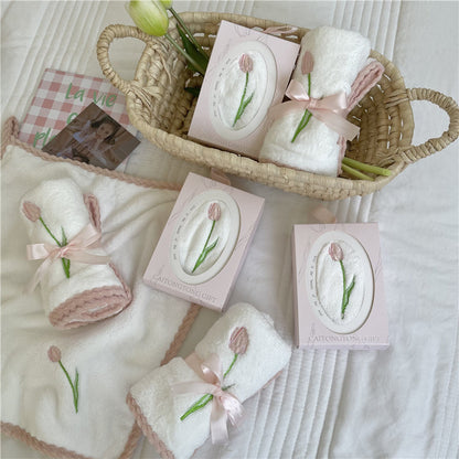 Tulip Embroidery Towel MK Kawaii Store