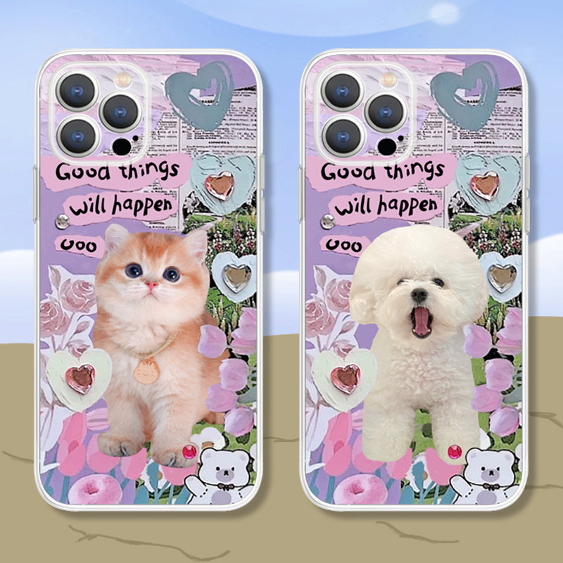 Cute Yawn Kitty Cat Gemstone Phone Case Susan