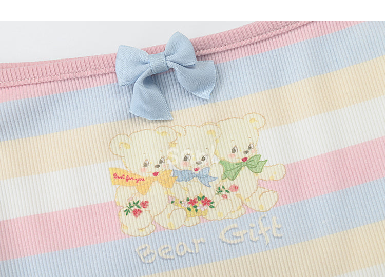 Pastel Rainbow Spaguetty Straps Bears Top ON630 ONI