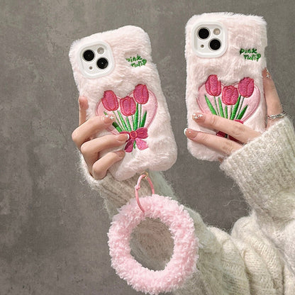 Tulip Fluffy Pink Phone Case MK Kawaii Store