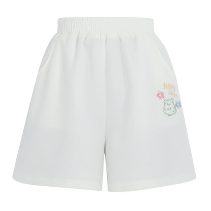 Cute Spring White Bear Shorts MK19174 KawaiiMoriStore