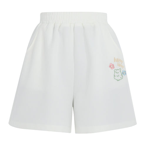Cute Spring White Bear Shorts MK19174 KawaiiMoriStore