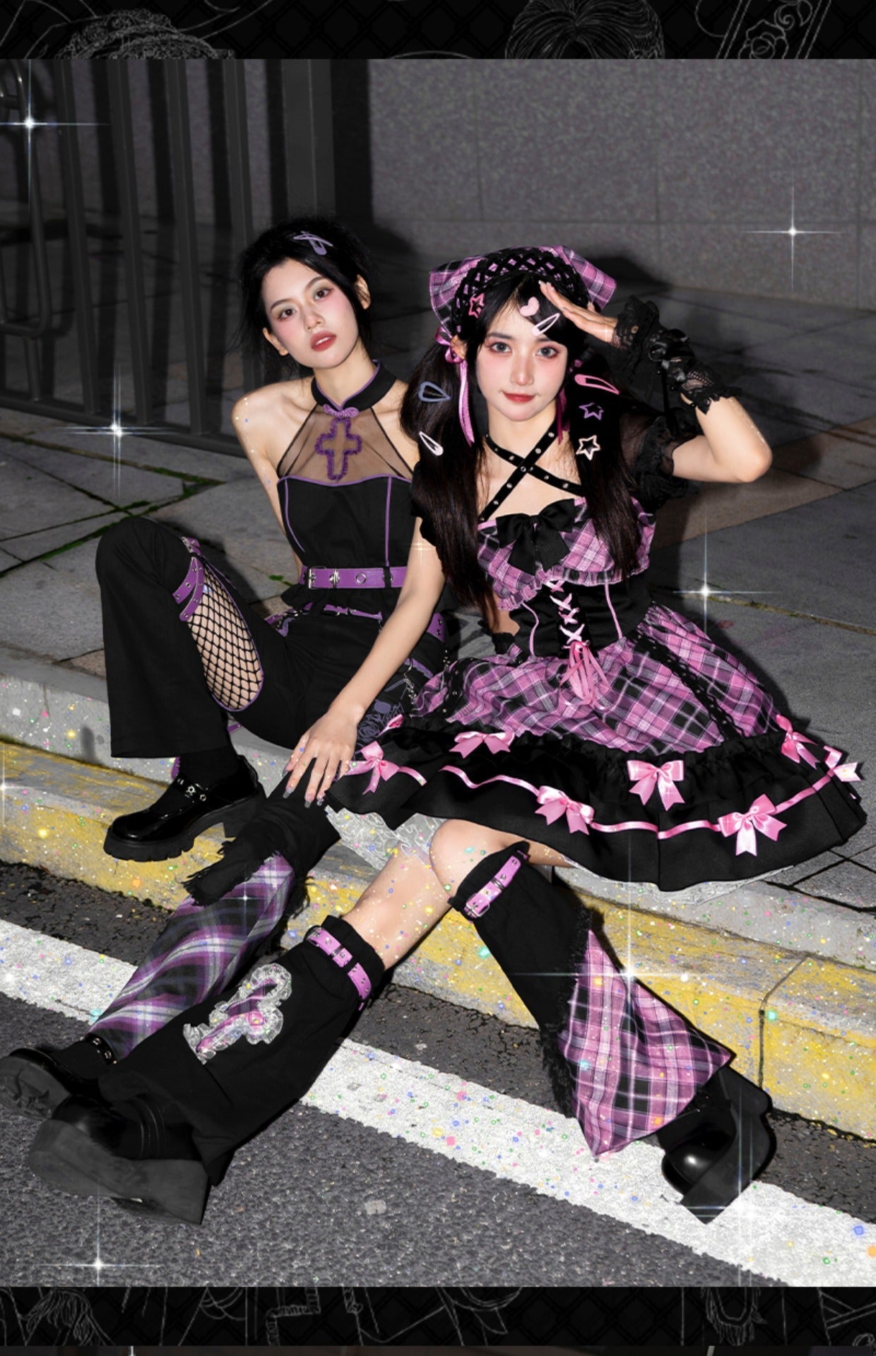 Kawaii Harajuku Black Pink Outfits ON812