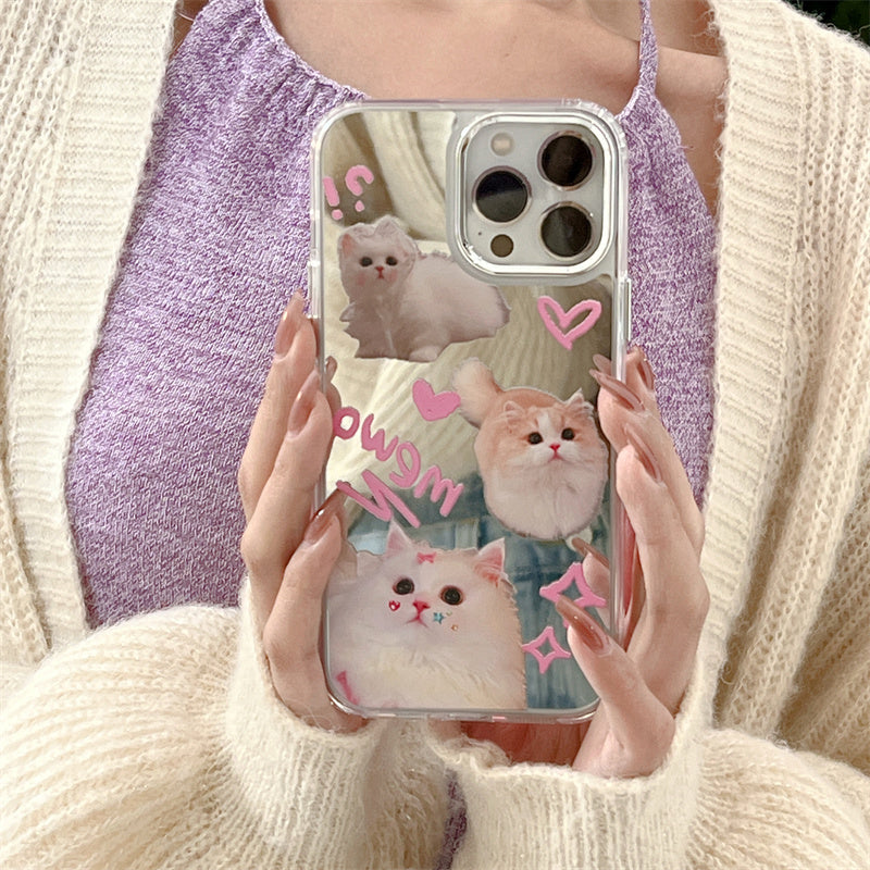 Cute Cat Mirror Phone Case