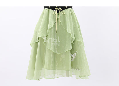 Spring Lovely Flower Girl Green Dress ON622 MK Kawaii Store