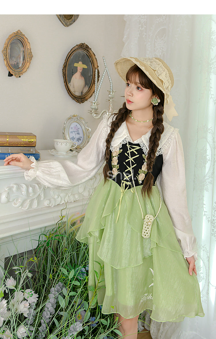 Spring Lovely Flower Girl Green Dress ON622 ONI