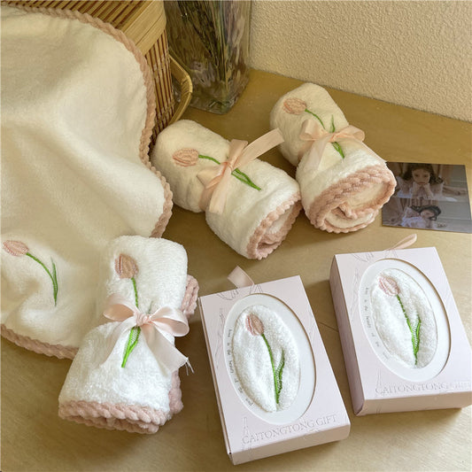 Tulip Embroidery Towel MK Kawaii Store