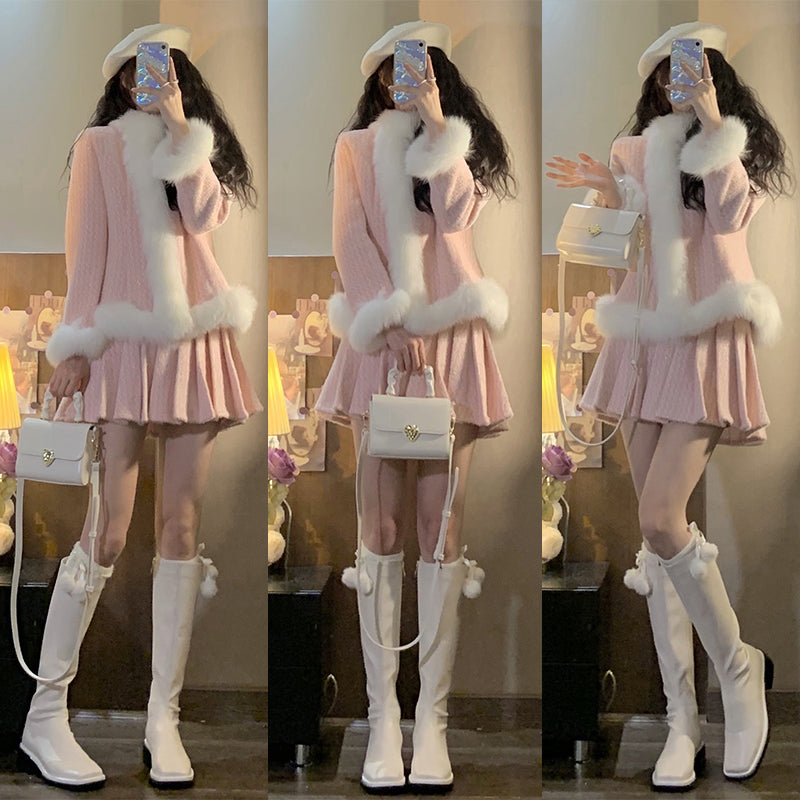 Pink Classic Winter Suit MK Kawaii Store