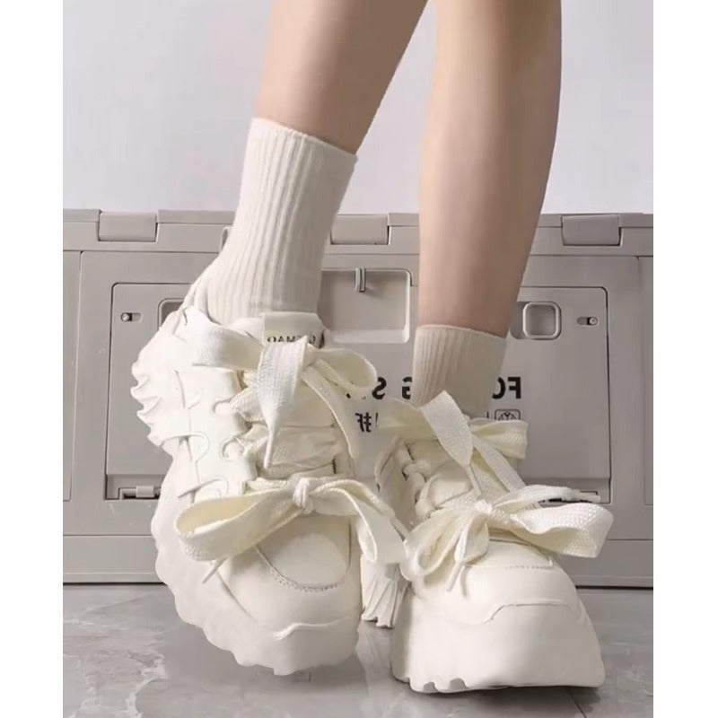 Sweet Stylish Chic White Bow Sneakers ON875 SP19145