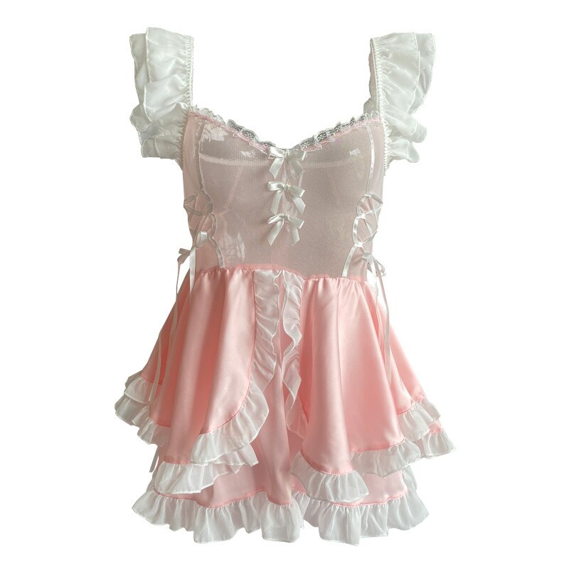 Pink Silk Maid Uniform MK18961