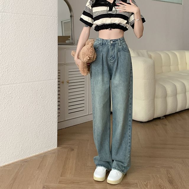 High Waist Wide Leg Jeans WI50 MK Kawaii Store