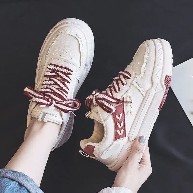 Two-Tone Contrast Stitch Platform Sneakers BL22