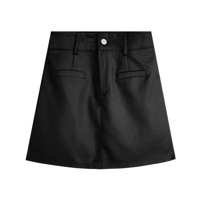 High Rise Plain Mini Pencil Skirt EE6