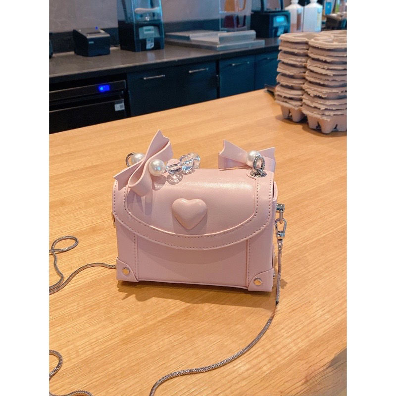 【Pre-sale for 7 Days】Pink Heart Pearl Purse - Kimi