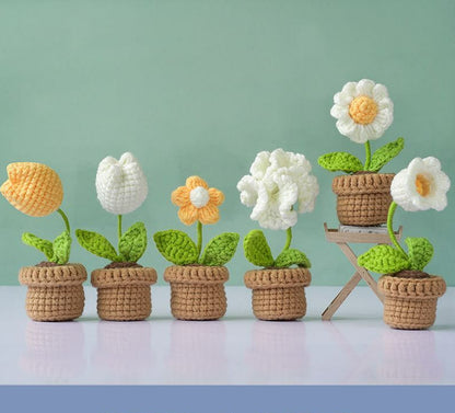 DIY Mini Woolen Flower Tulip Bouquets Potted MK Kawaii Store