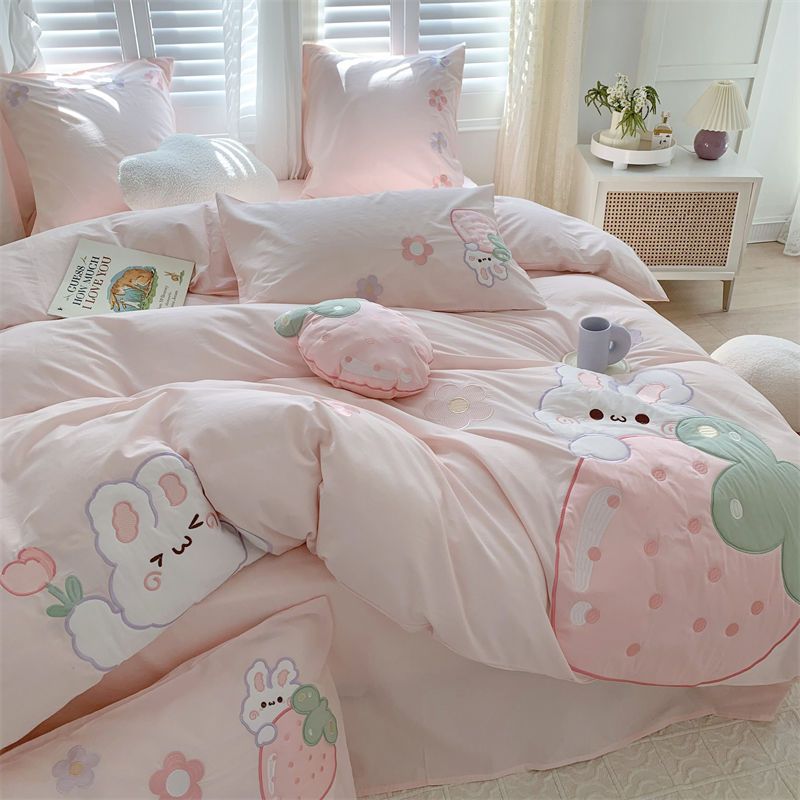 Strawberry Rabbit Four Piece Bed Set Susan