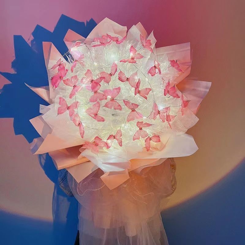 DIY Butterfly Wish you the best Flower Led Bouquet MK18440