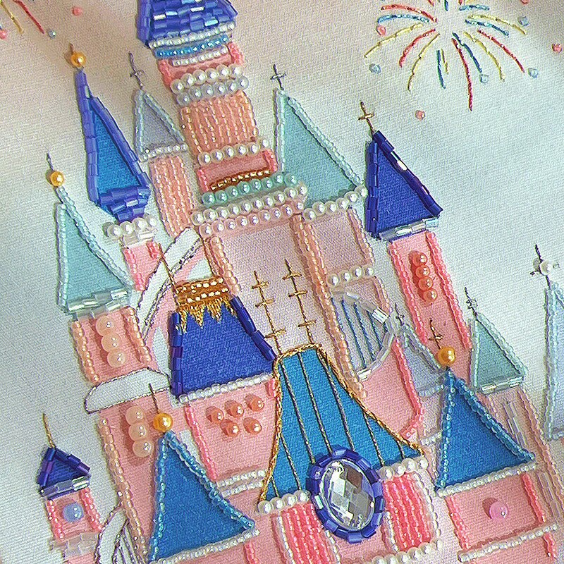 DIY castle embroidery decoration