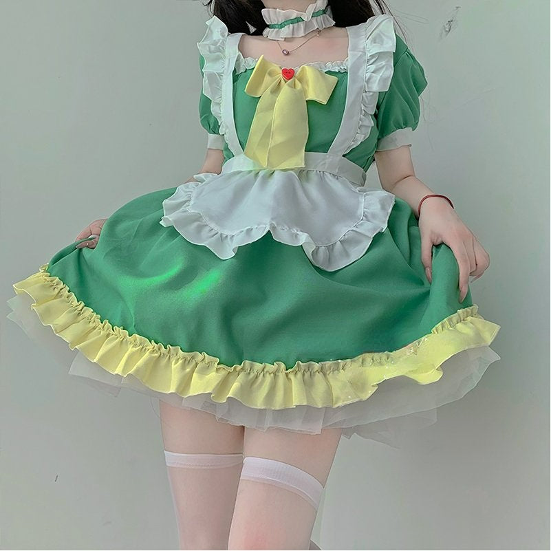 Kawaii Green Spring Maid Dress ON652