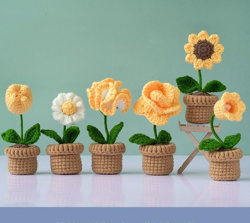 DIY Mini Woolen Flower Tulip Bouquets Potted MK Kawaii Store