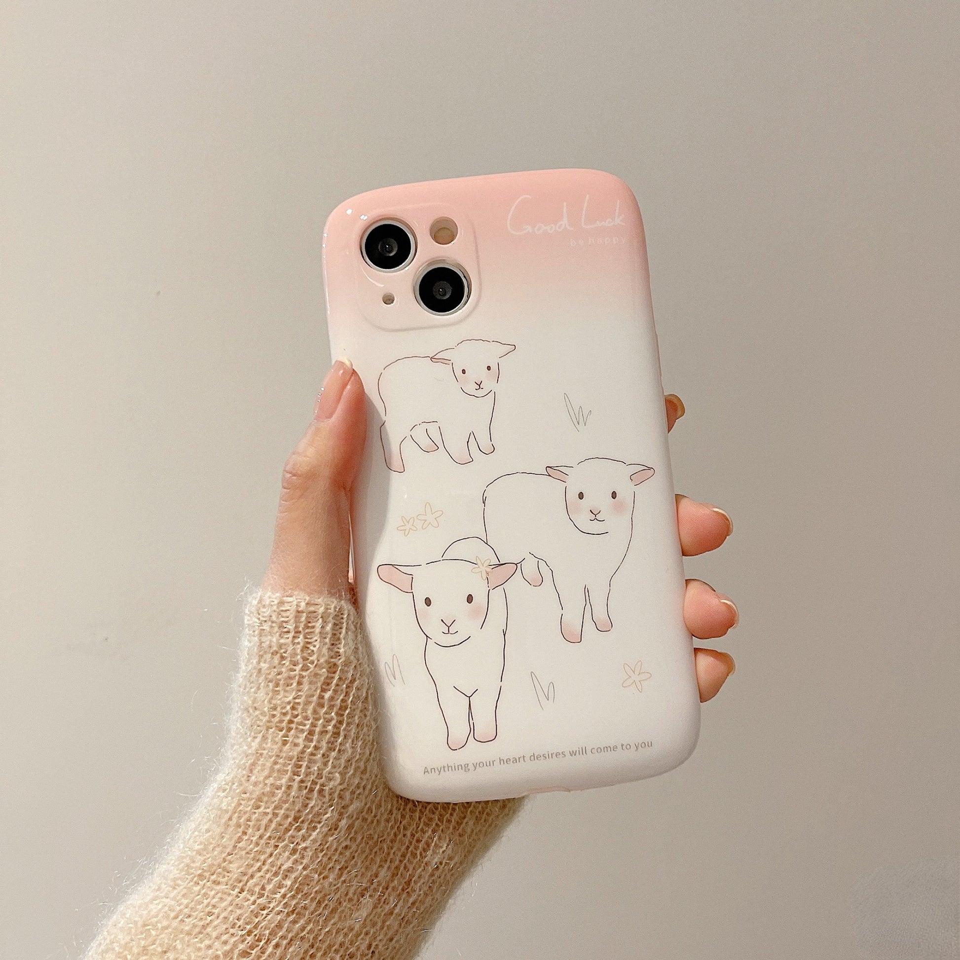 Pink Kawaii Sheep Soft Iphone Case - Heartzcore Heartzcore