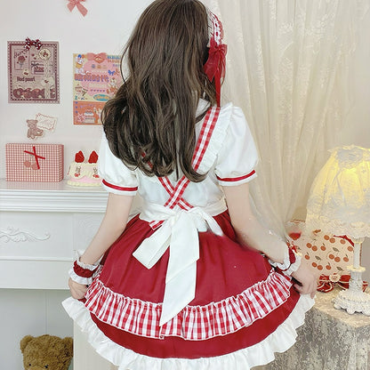 Sweet Red Lolita Cute Princess Maid Dress ON650 MK Kawaii Store