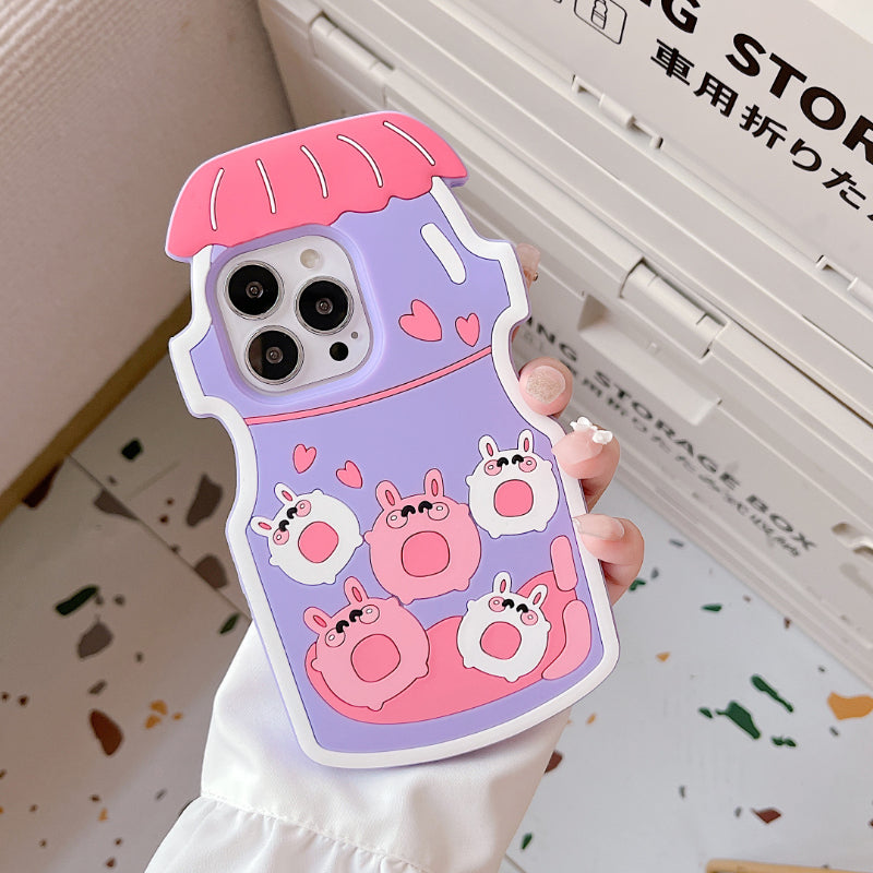 Cute Cartoon Drink Bottle Rabbit Phone Case