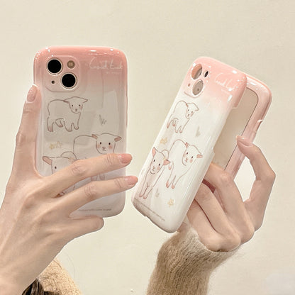 Pink Kawaii Sheep Soft Iphone Case - Heartzcore Heartzcore