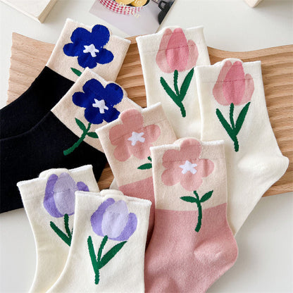 Flowers Candy Color Socks MK18879 Susan