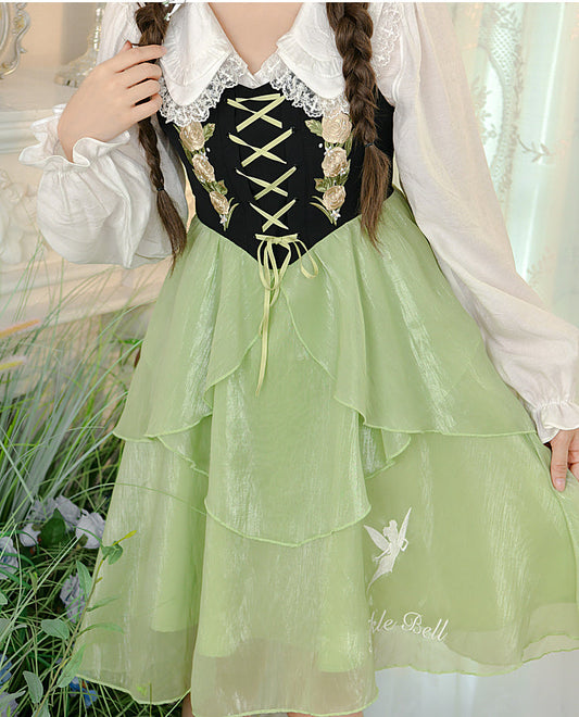 Spring Lovely Flower Girl Green Dress ON622