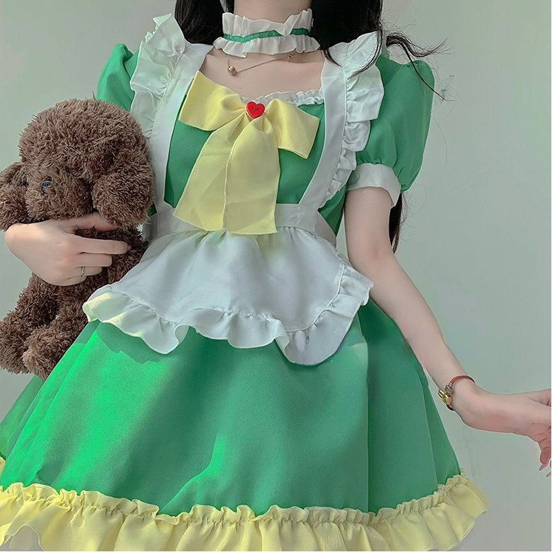 Kawaii Green Spring Maid Dress ON652 MK Kawaii Store
