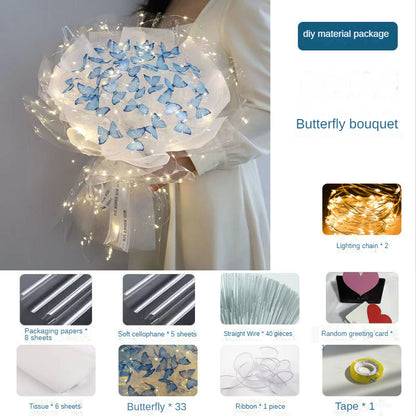 DIY Butterfly Wish you the best Flower Led Bouquet MK18440 MK Kawaii Store