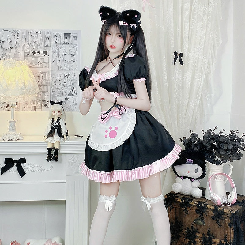 Lovely Sweet Girl Pink Cat Girl Maid Dress ON649
