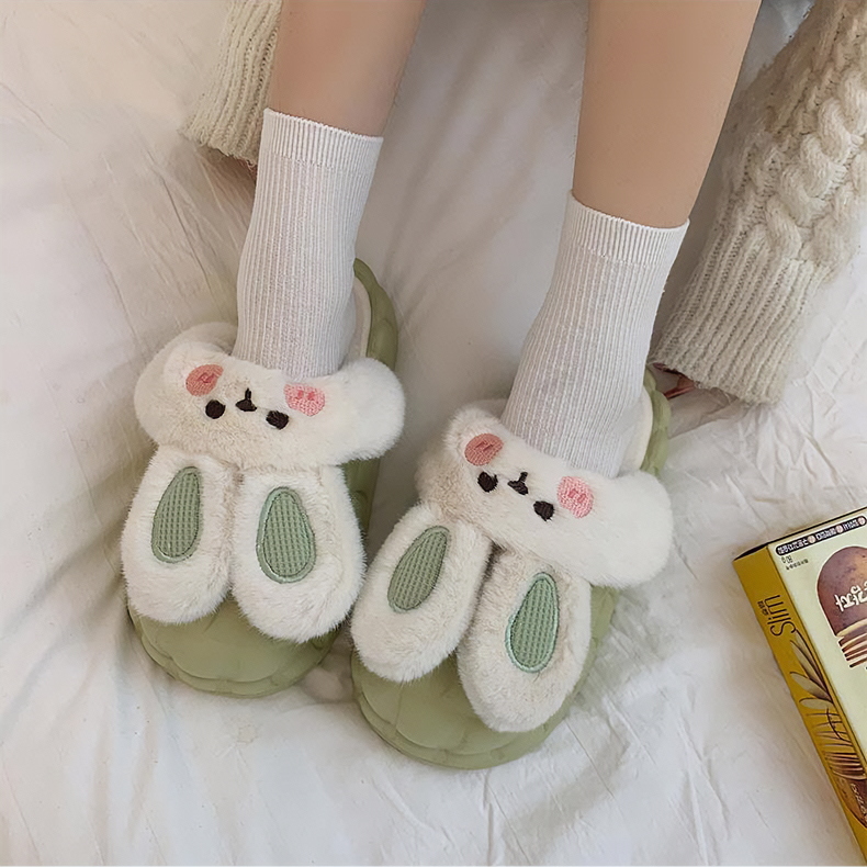Bunny Waterproof Fluffy Winter Slippers MK18521 MK Kawaii Store