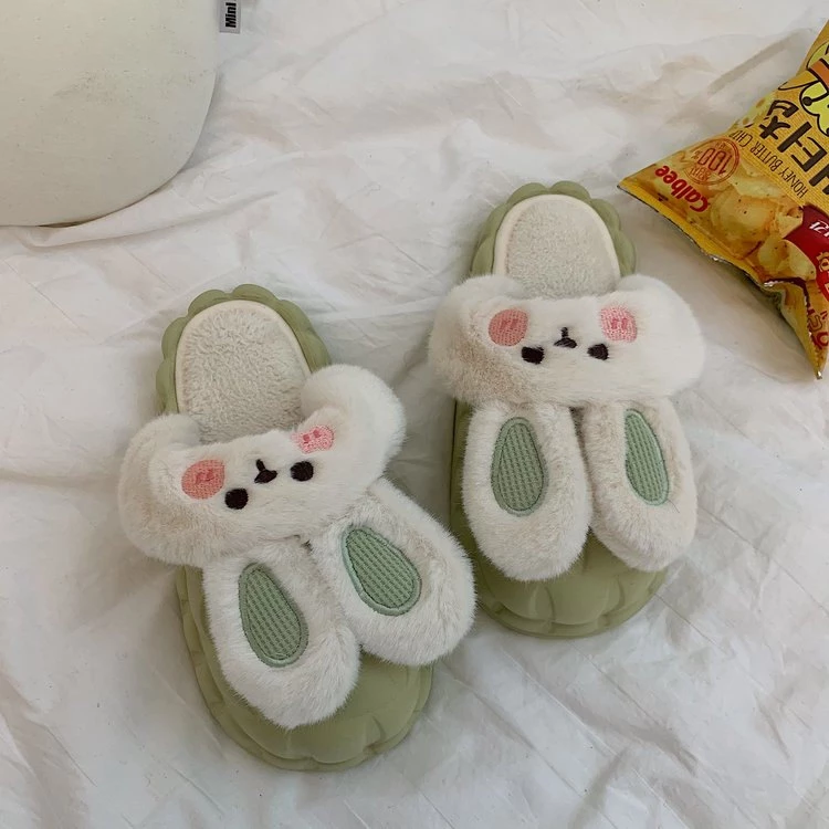 Bunny Waterproof Fluffy Winter Slippers MK18521 MK Kawaii Store