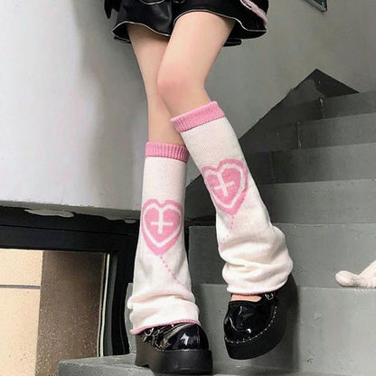 Pinky Goth Cross Girly Socks MK18699 Susan