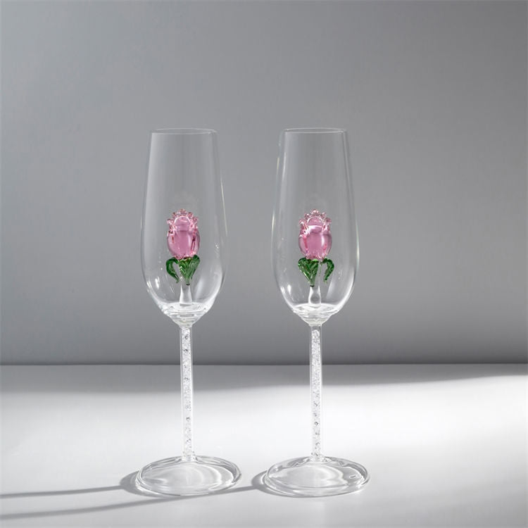 Rose Champagne Flutes - Heartzcore Heartzcore