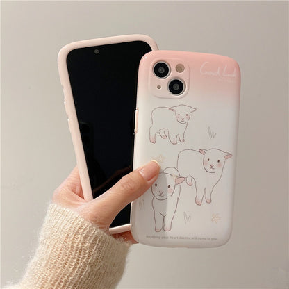 Pink Kawaii Sheep Soft Iphone Case - Heartzcore Heartzcore