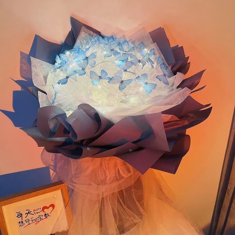 DIY Butterfly Wish you the best Flower Led Bouquet MK18440 MK Kawaii Store