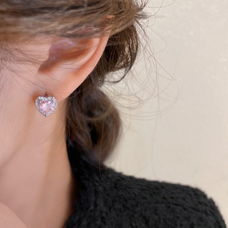 Pink Heart Wings Earrings MK18607