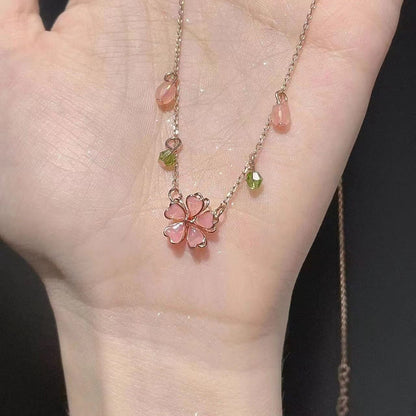 Pink Flower Necklace MK18644 MK Kawaii Store