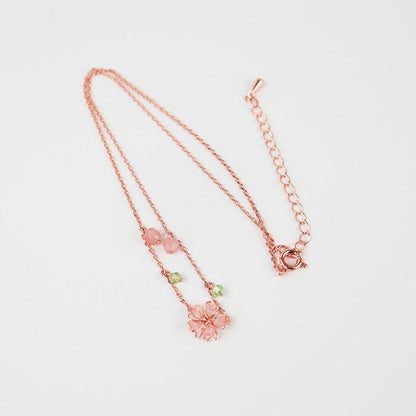 Pink Flower Necklace MK18644 MK Kawaii Store