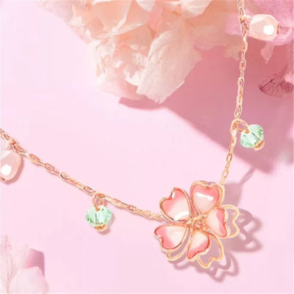 Pink Flower Necklace MK18644 MK Kawaii Store