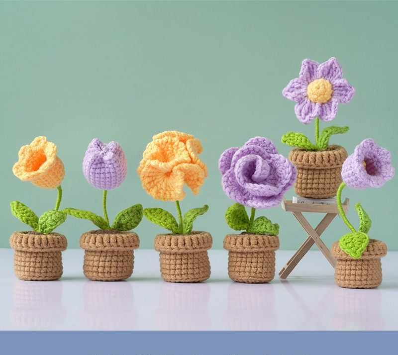 DIY Mini Woolen Flower Tulip Bouquets Potted MK Kawaii Store