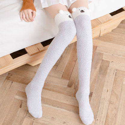 Fluffy Friends Animal Winter Long Socks MK18626 Susan