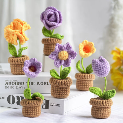 DIY Mini Woolen Flower Tulip Bouquets Potted MK Kawaii Store