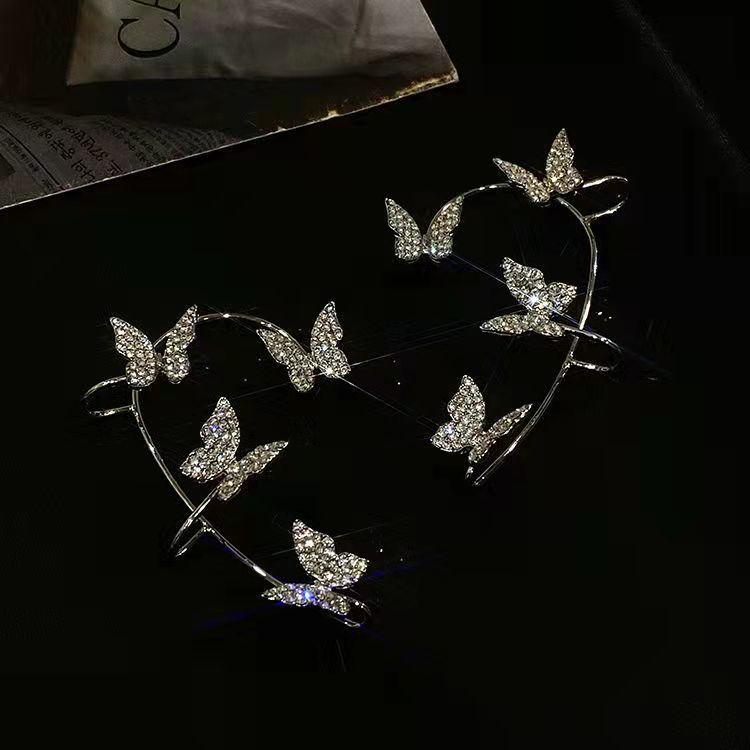 Blingbling Fairy Butterfly Ear Hanging Ear Clip No Pierced Earrings EG18228 MK Kawaii Store