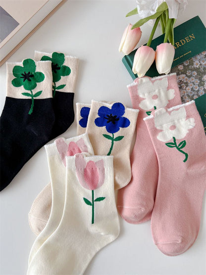 Flowers Candy Color Socks MK18879 Susan