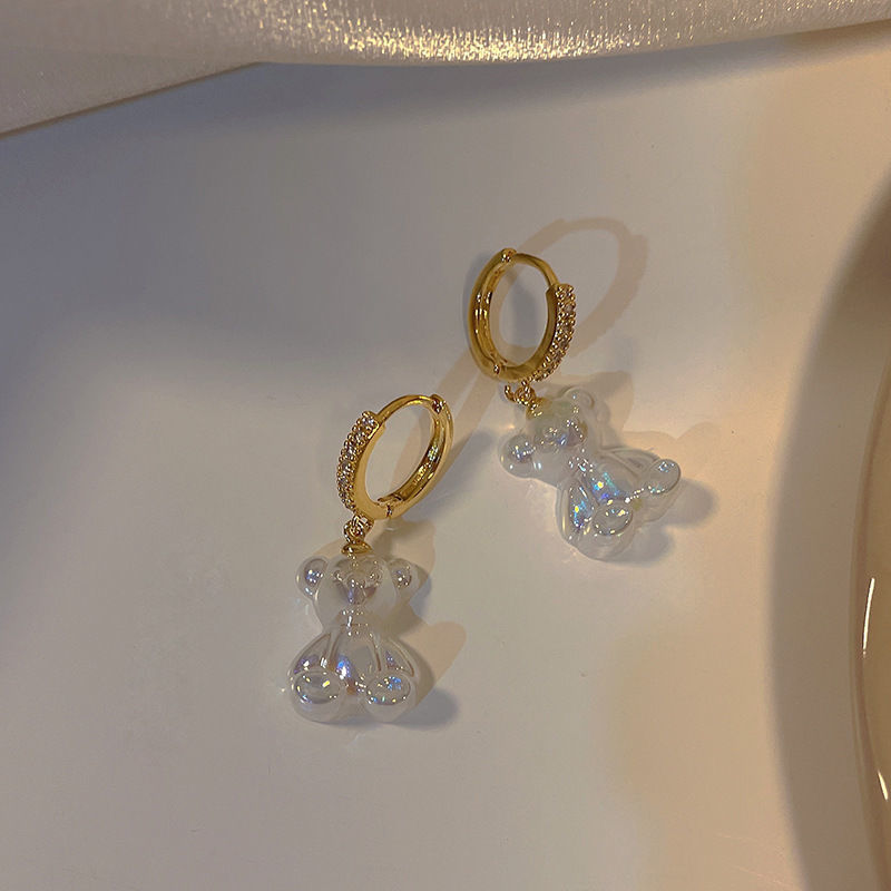 Crystal bear earrings MK Kawaii Store