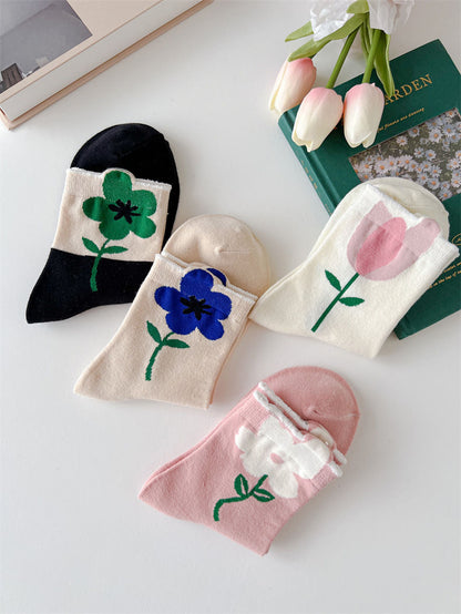 Flowers Candy Color Socks MK18879 Susan